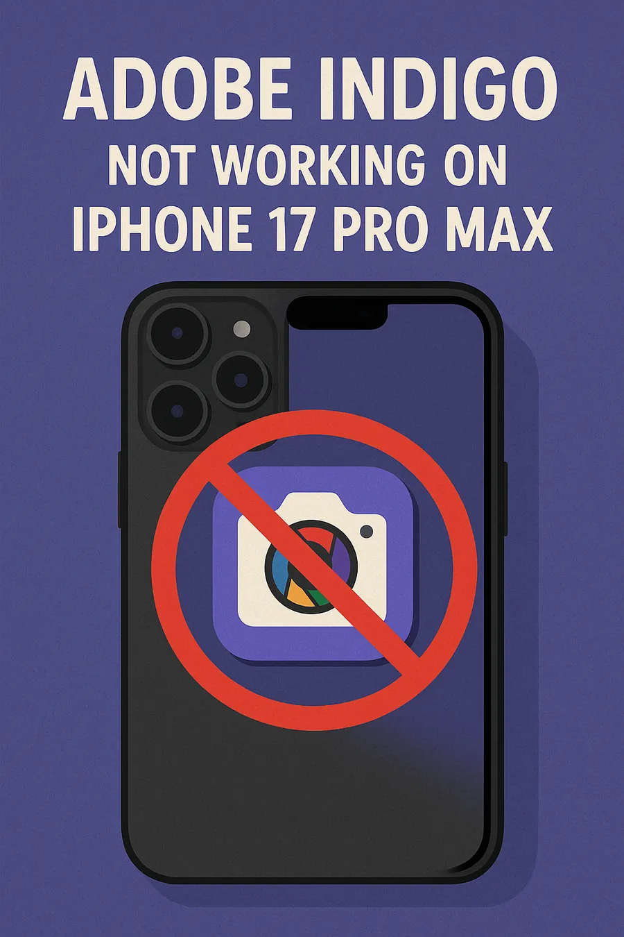 Adobe Indigo not working on iPhone 17 Pro Max