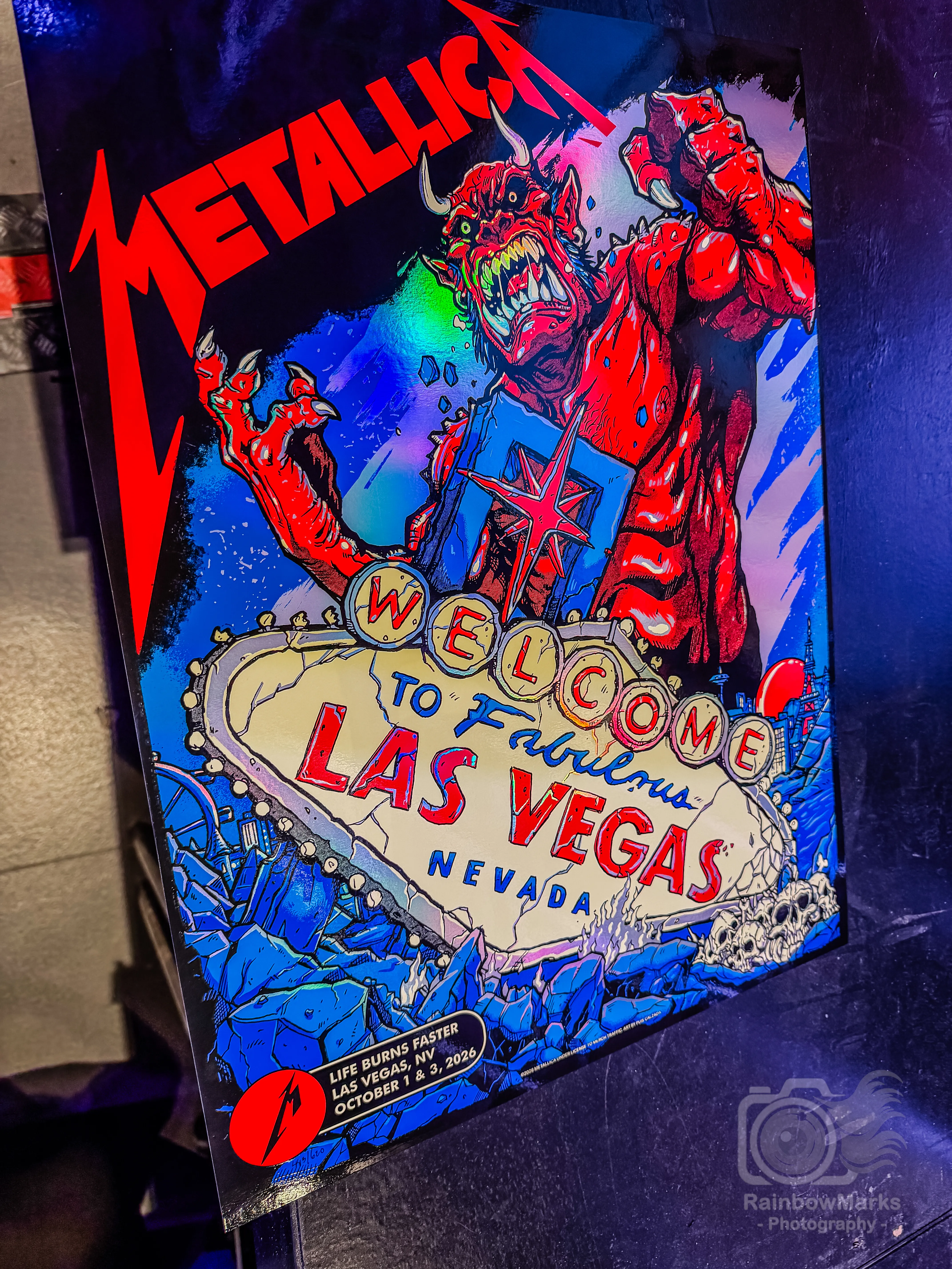 The foil Life Burns Faster weekend poster