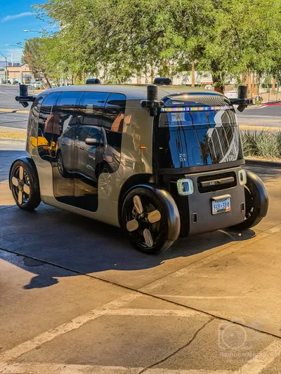 A Zoox robotaxi spotted while walking around Las Vegas